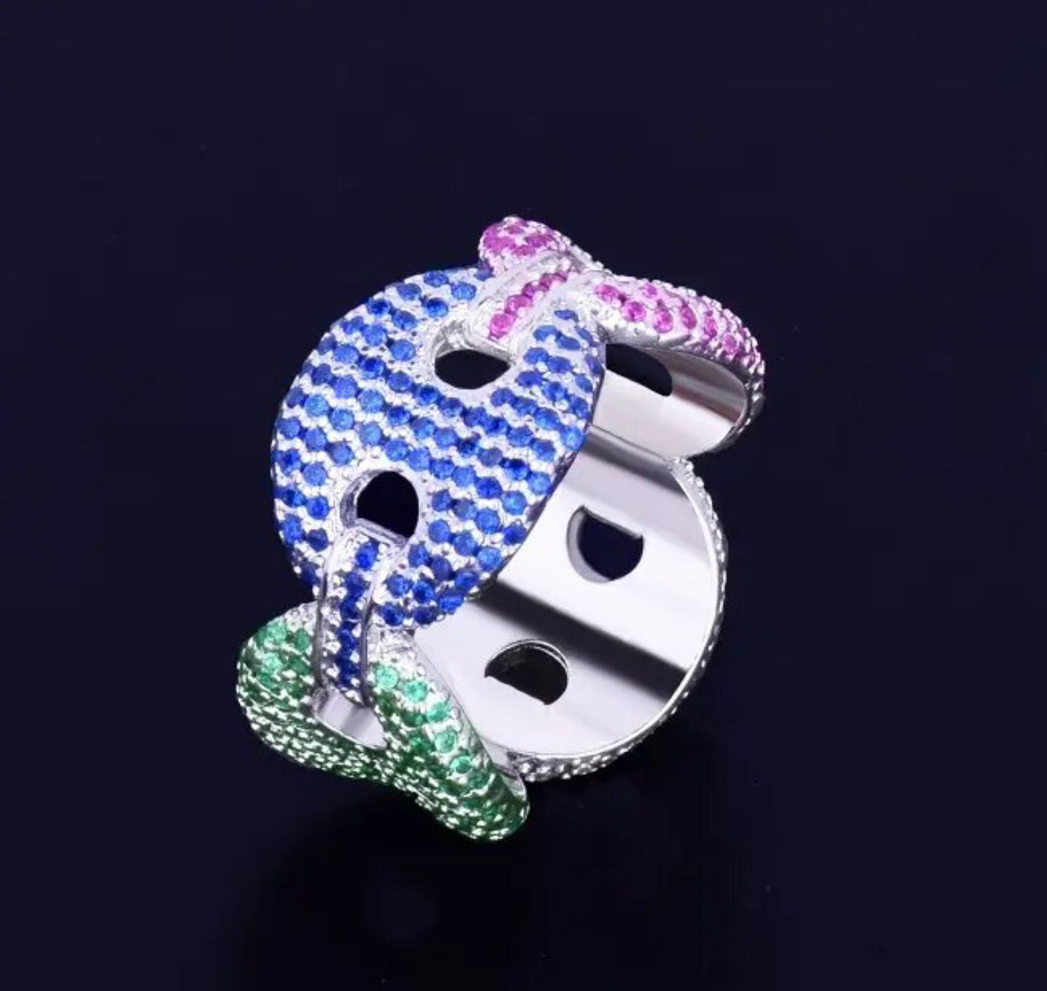 ''CUBAN TWIST'' ZILVEREN RING