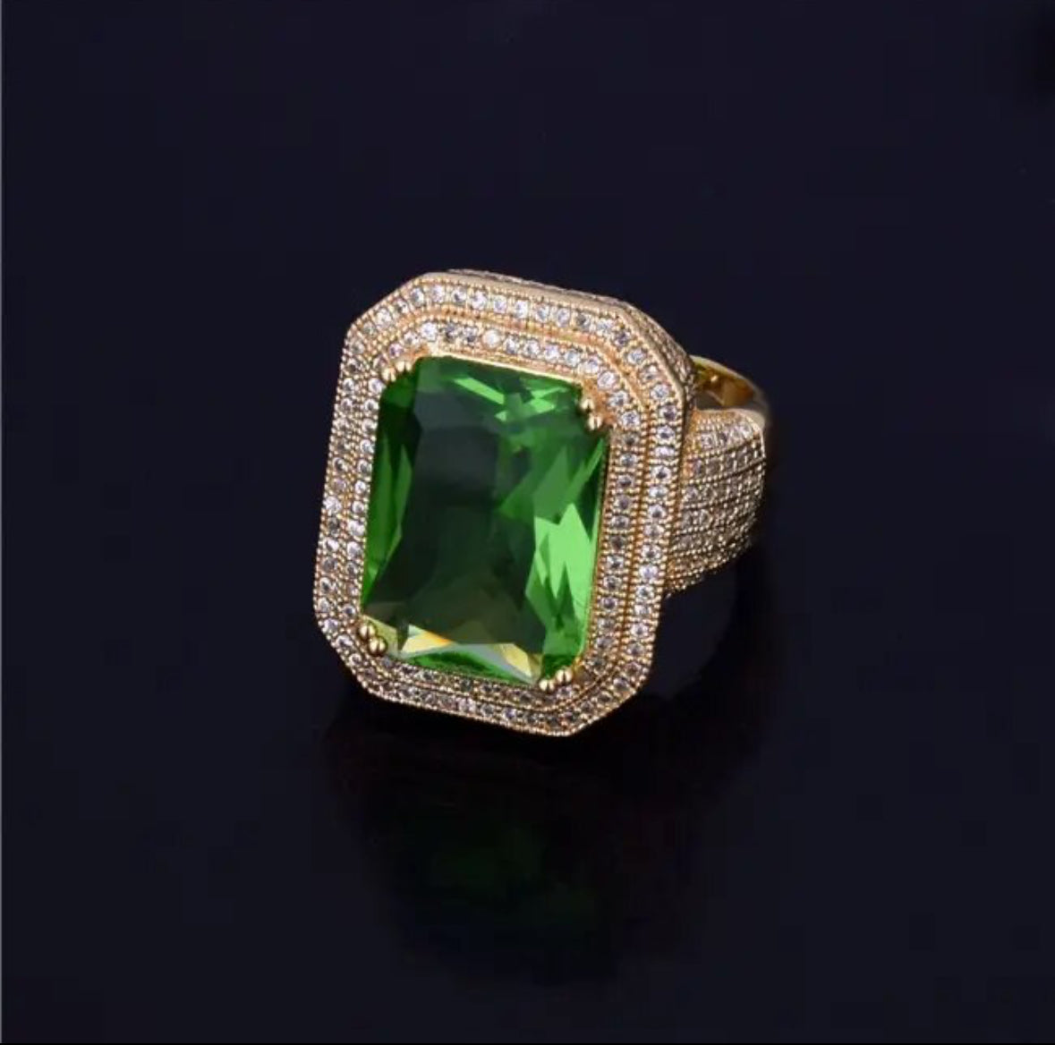 ''CUBIC GROEN'' GOUDEN RING
