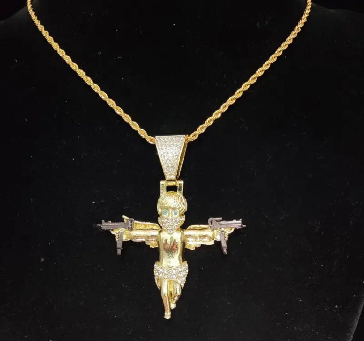 "JEZUS UZI" GOUDEN HANGER