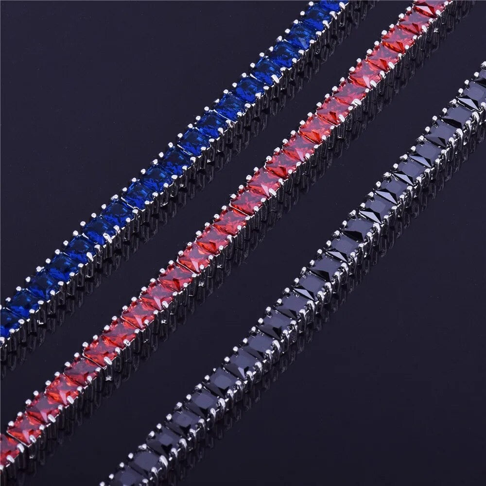 ''TENNIS BLAUW'' ZILVEREN ARMBAND