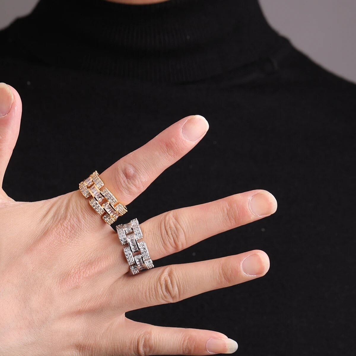 ''BAGUETTE'' ZILVEREN RING