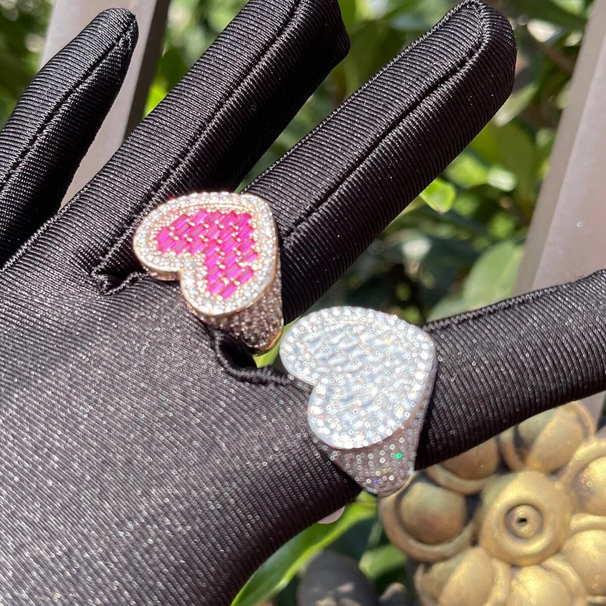 ''GLOSSY PINK'' GOUDEN RING