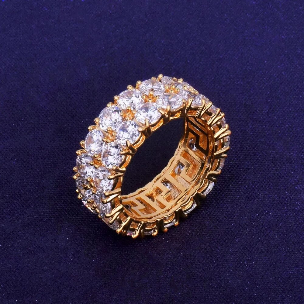 ''TWEE RIJEN'' GOUDEN RING