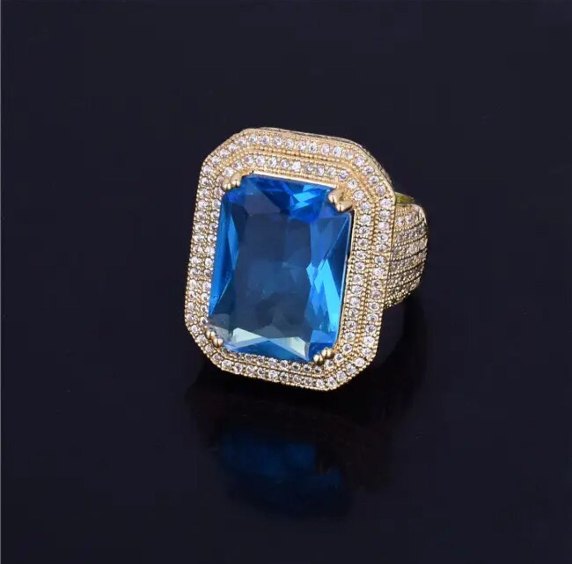 ''CUBIC BLAUW'' GOUDEN RING
