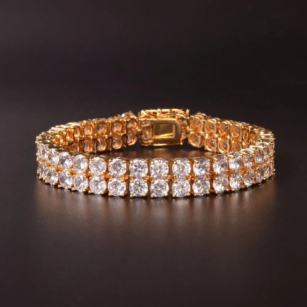 ''TENNIS DUBBEL'' GOUDEN ARMBAND