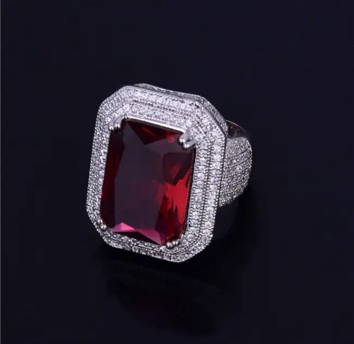 ''CUBIC ROOD'' ZILVEREN RING