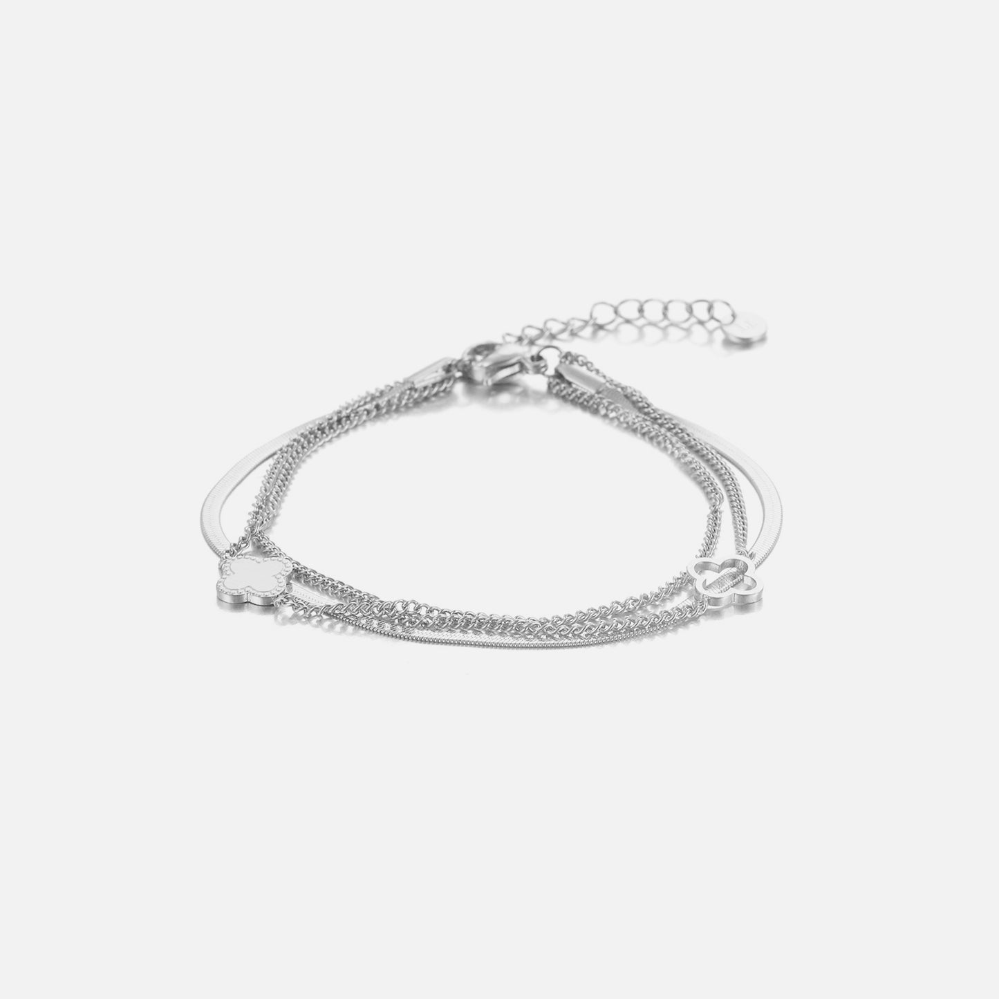 ''DRIELAAGS KLAVER'' ZILVEREN ARMBAND