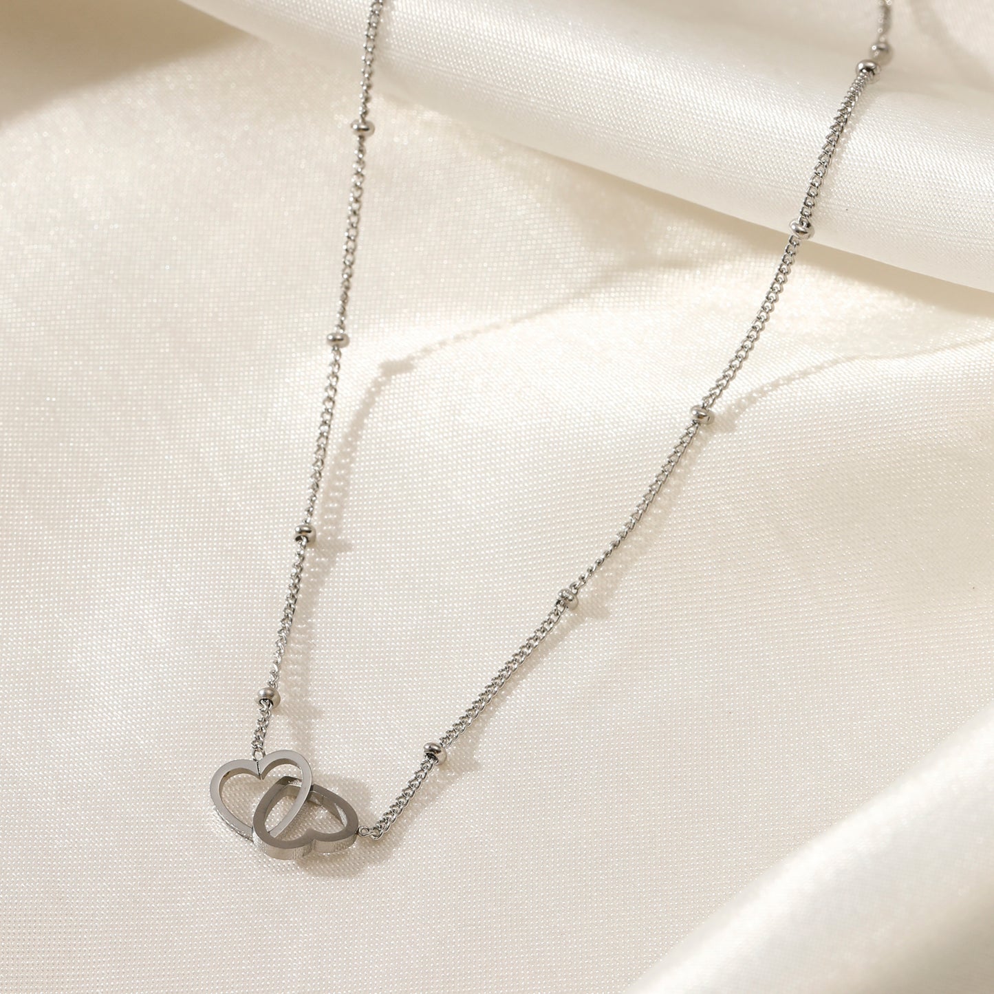 "VERBONDEN HART" ZILVEREN KETTING