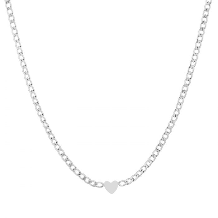 'SCHAKEL HART'' ZILVEREN KETTING