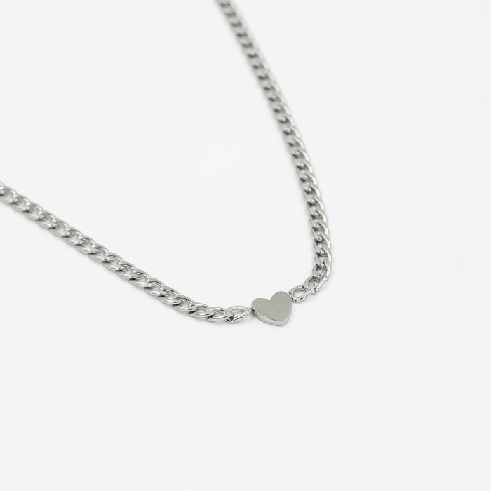 'SCHAKEL HART'' ZILVEREN KETTING
