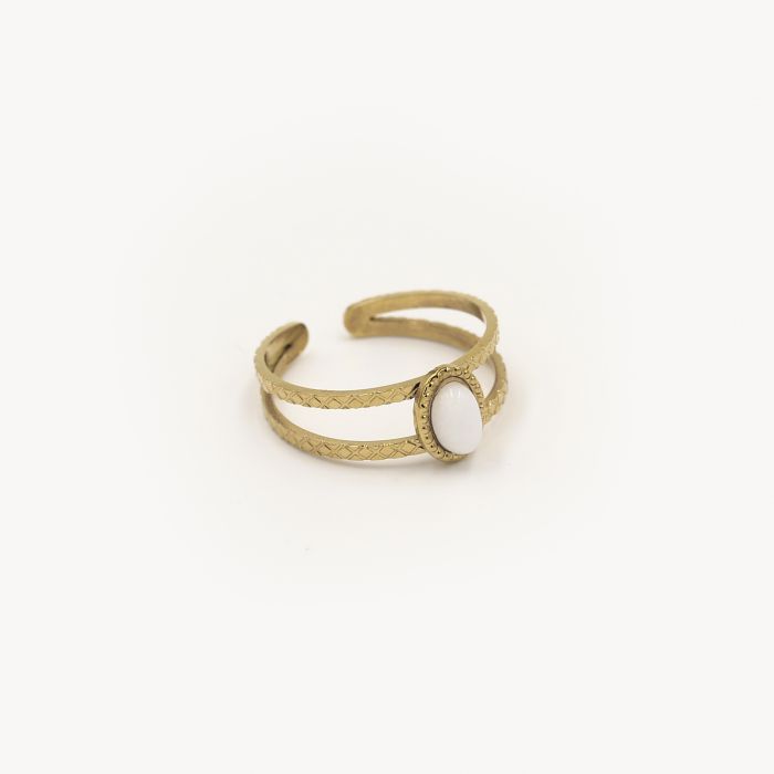 ''WITTE STEEN" GOUDEN RING
