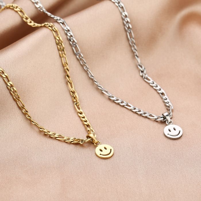 'SCHAKEL HAPPY'' ZILVEREN KETTING