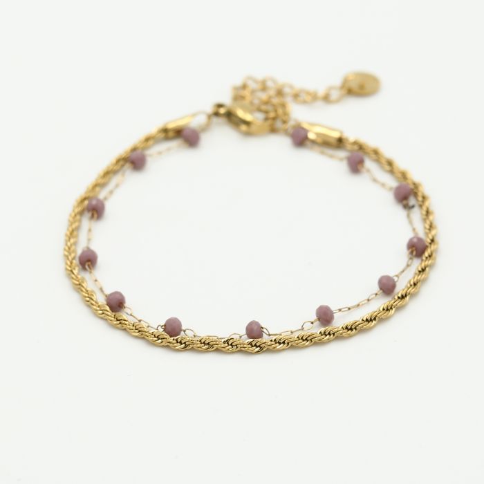 ''DUBBEL PAARS'' GOUDEN ARMBAND