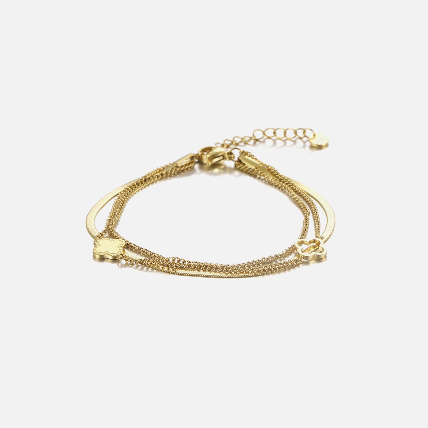 ''DRIELAAGS KLAVER'' GOUDEN ARMBAND
