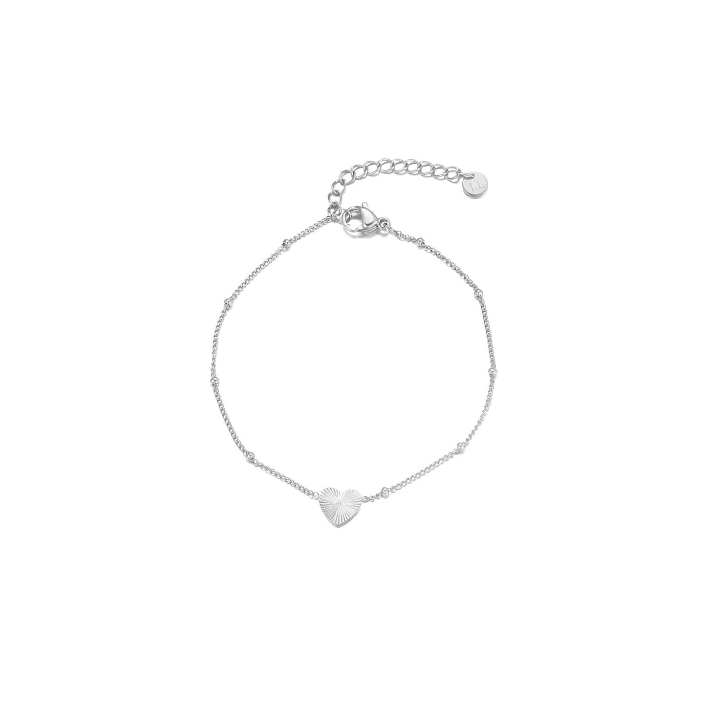 ''GESLOTEN HARTJE'' ZILVEREN ARMBAND
