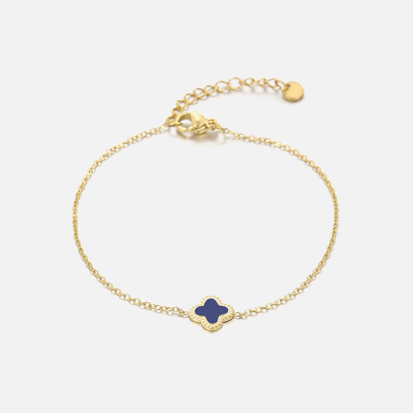 ''KLAVER BLAUW'' GOUDEN ARMBAND