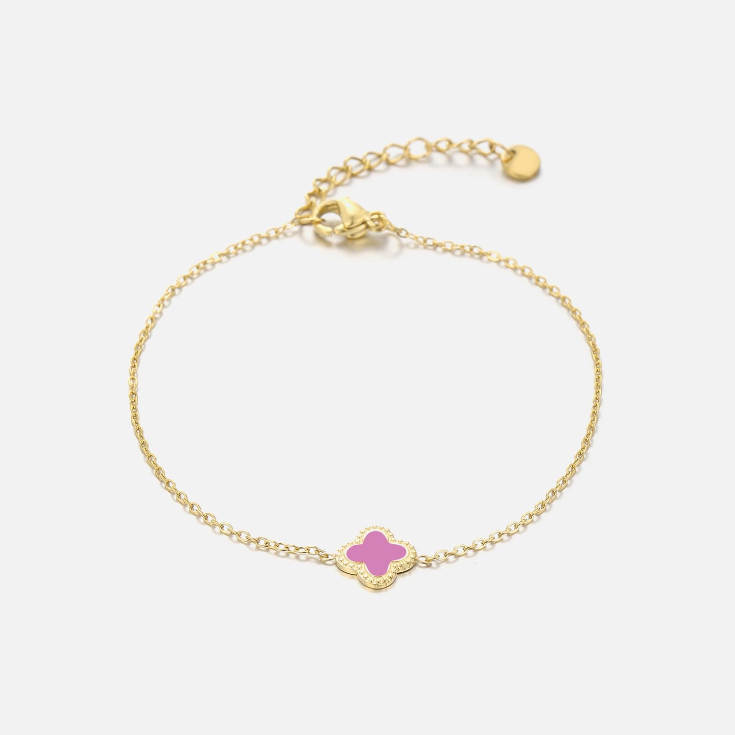 ''KLAVER ROZE'' GOUDEN ARMBAND