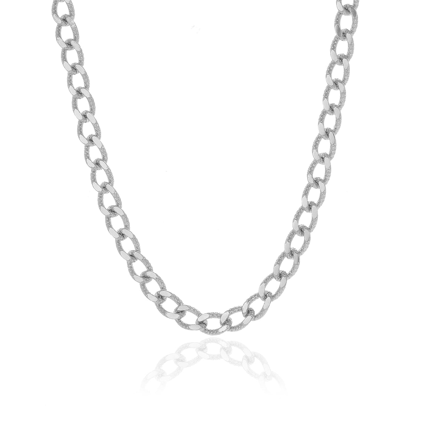 ''FANCY CUBAN" ZILVEREN KETTING (6mm)