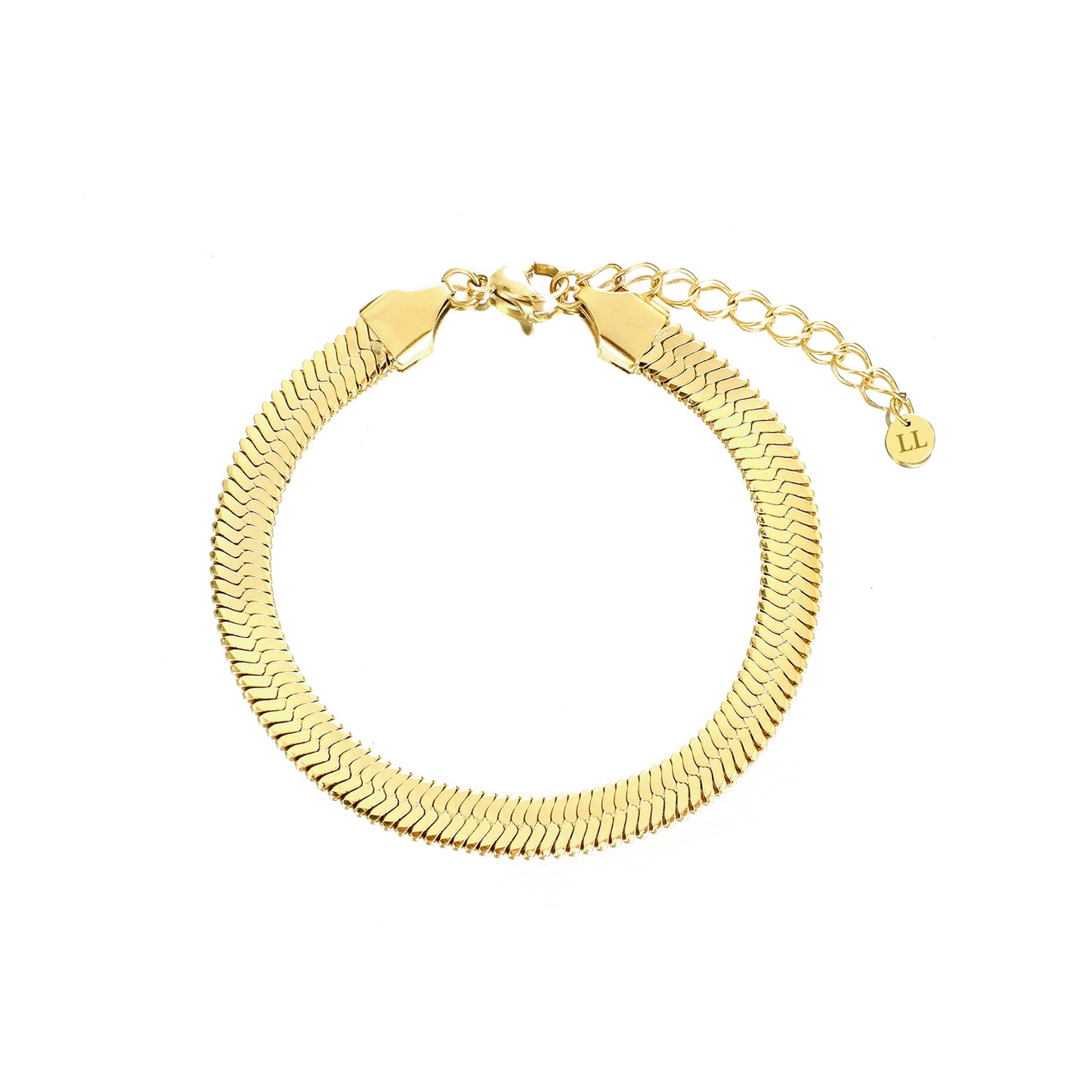 ''PLATTE'' GOUDEN ARMBAND ''6mm''