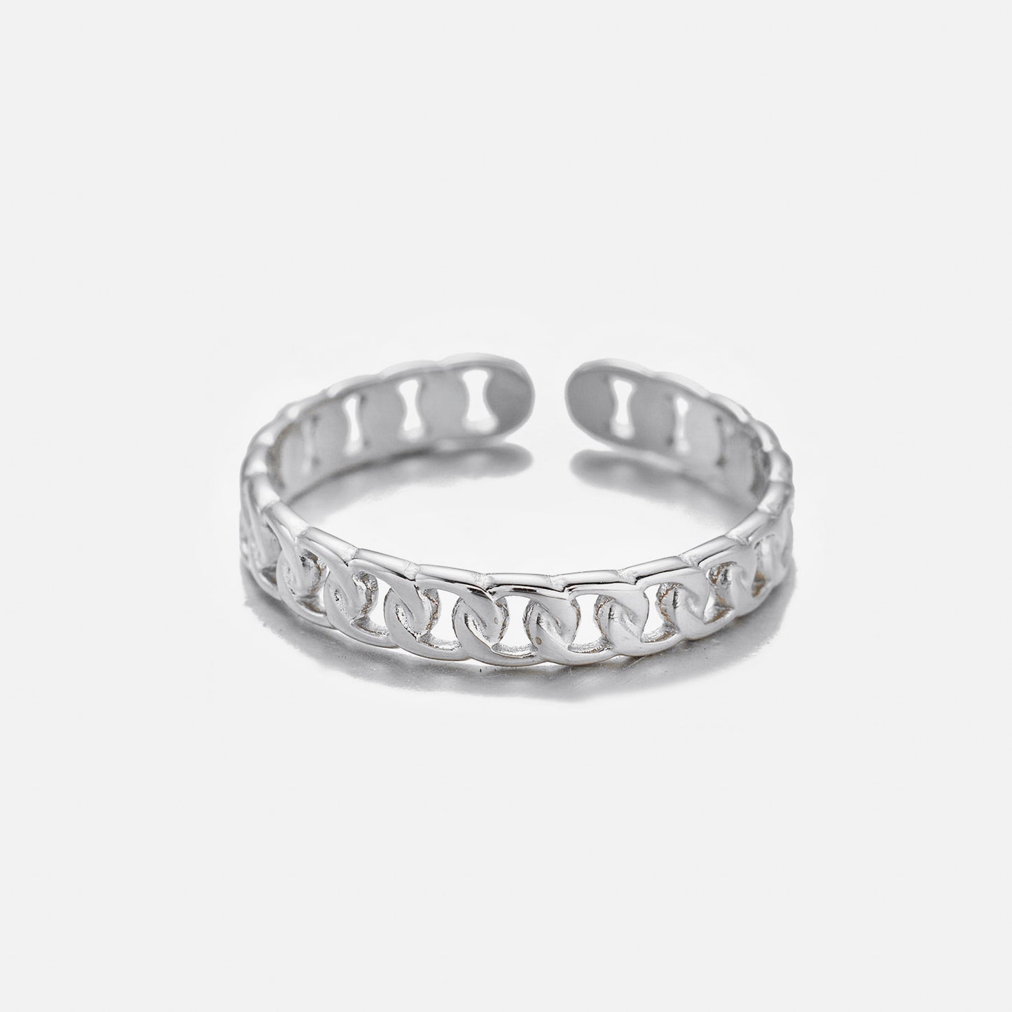''FIJNE SCHAKEL'' ZILVEREN RING