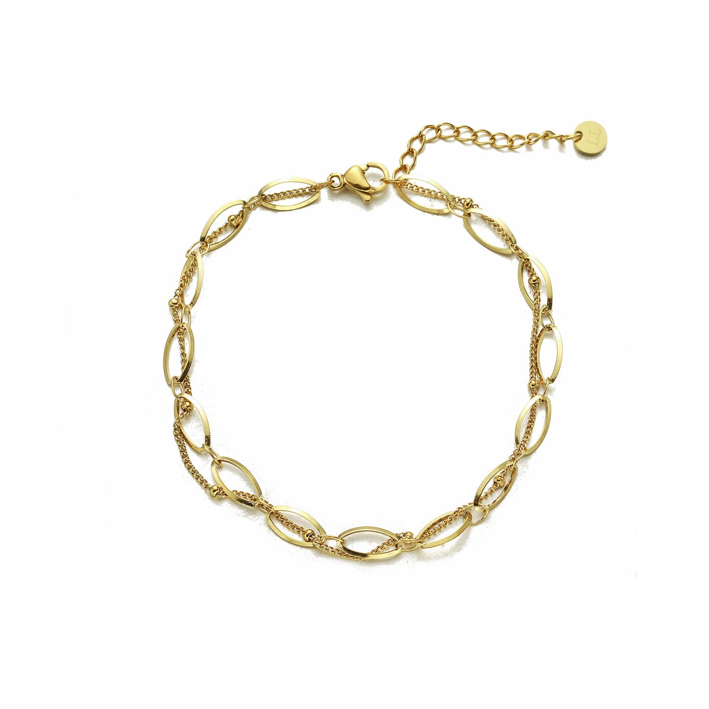 ''VLECHT BALLETJES'' GOUDEN ARMBAND