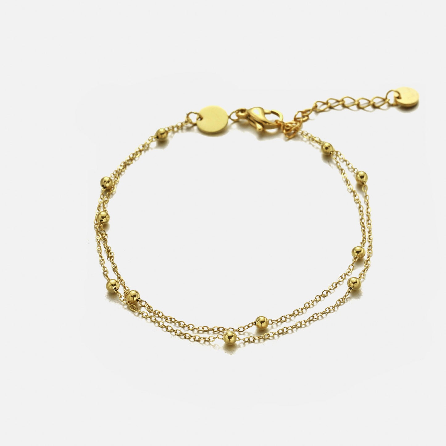 ''DUBBELE BOLLETJES'' GOUDEN ARMBAND