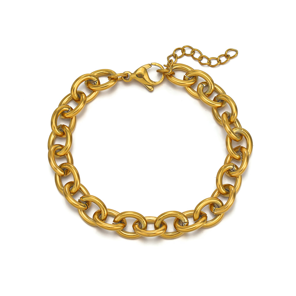 ''CHUNKY SCHAKELS'' GOUDEN ARMBAND