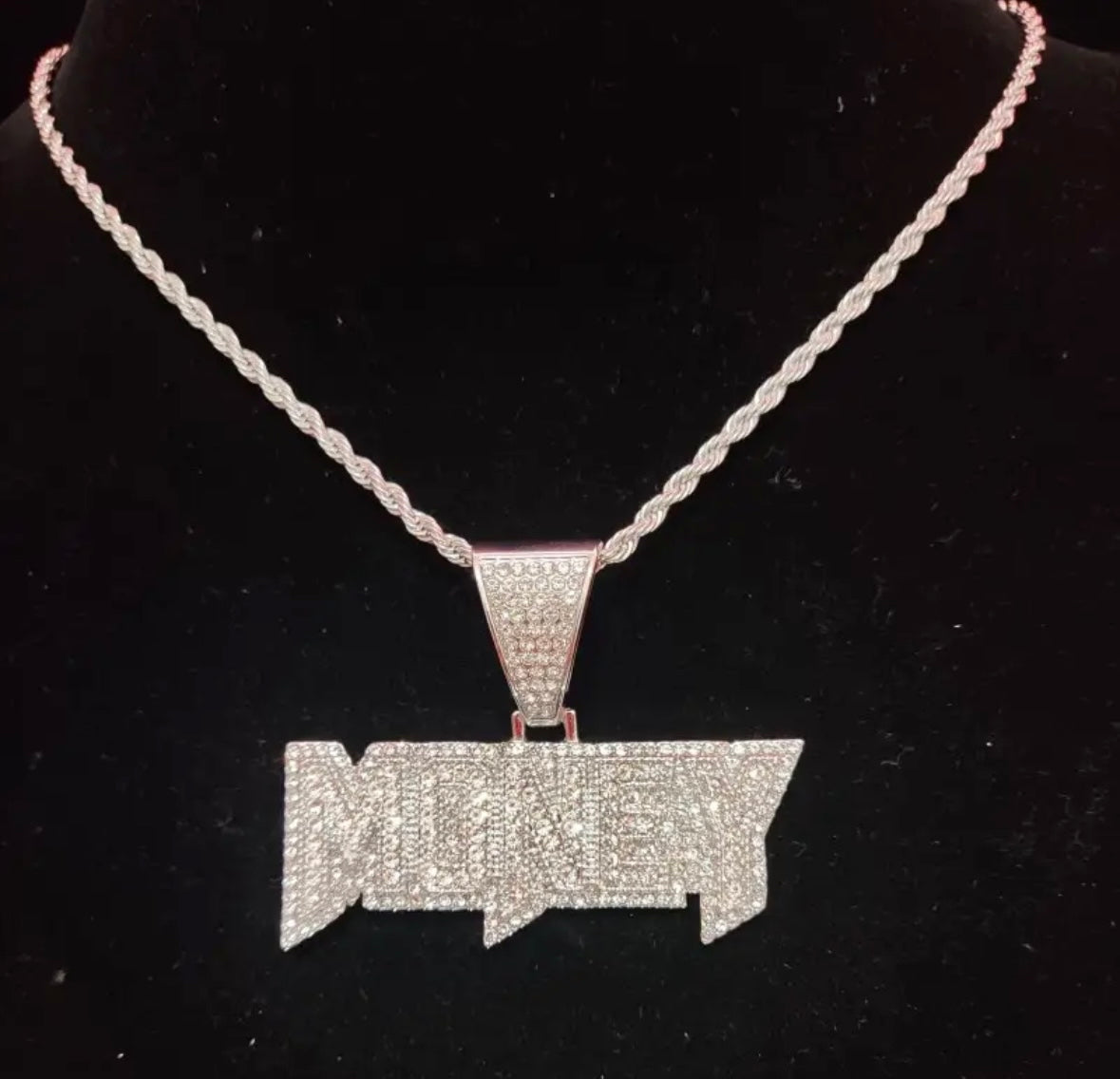 "MONEY" ZILVEREN HANGER