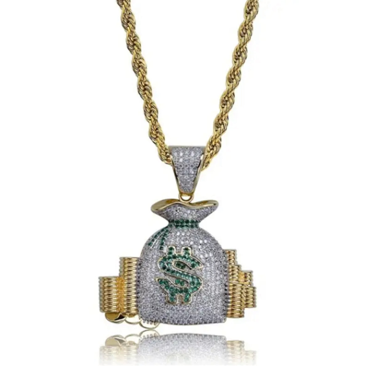 "MONEY BAG" GOUDEN ZILVEREN HANGER