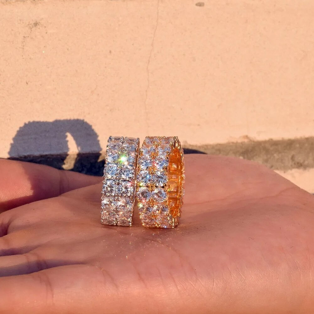 ''TWEE RIJEN'' GOUDEN RING