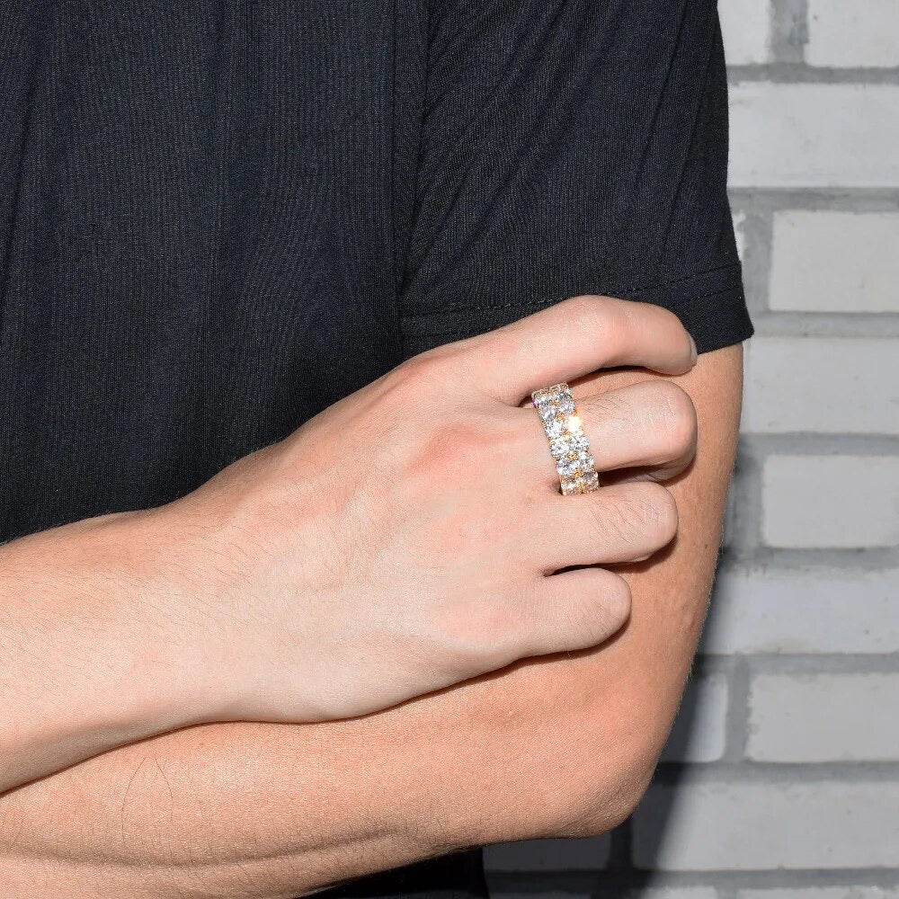 ''TWEE RIJEN'' GOUDEN RING