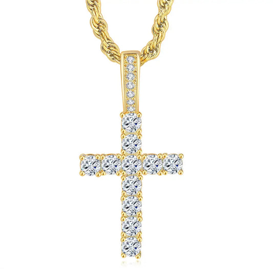 "DIAMOND KRUIS" GOUDEN HANGER
