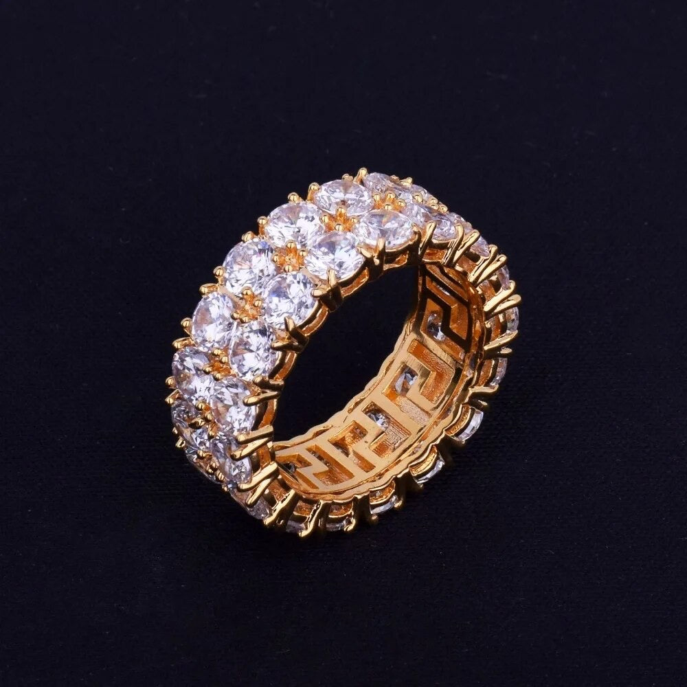 ''TWEE RIJEN'' GOUDEN RING