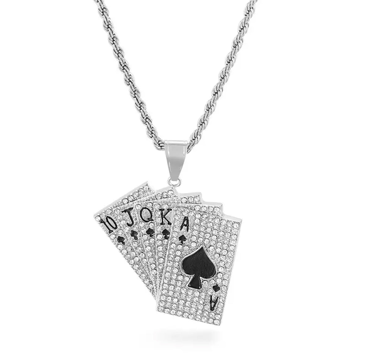 "POKER" ZILVEREN HANGER