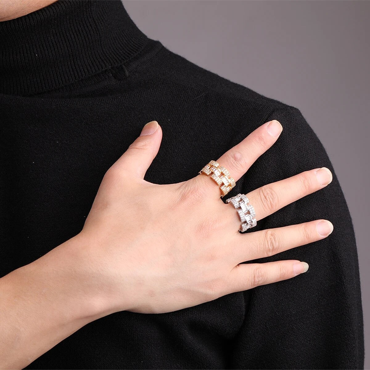 ''BAGUETTE'' ZILVEREN RING