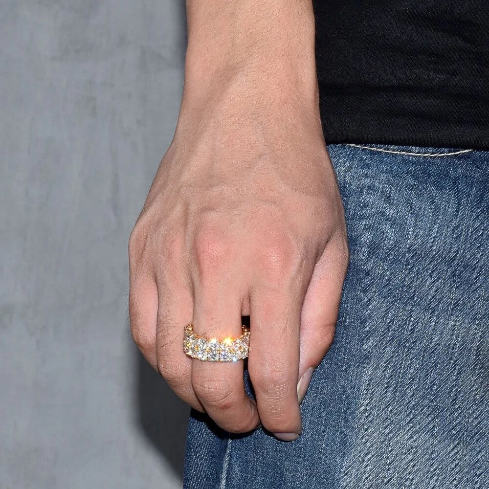 ''TWEE RIJEN'' GOUDEN RING