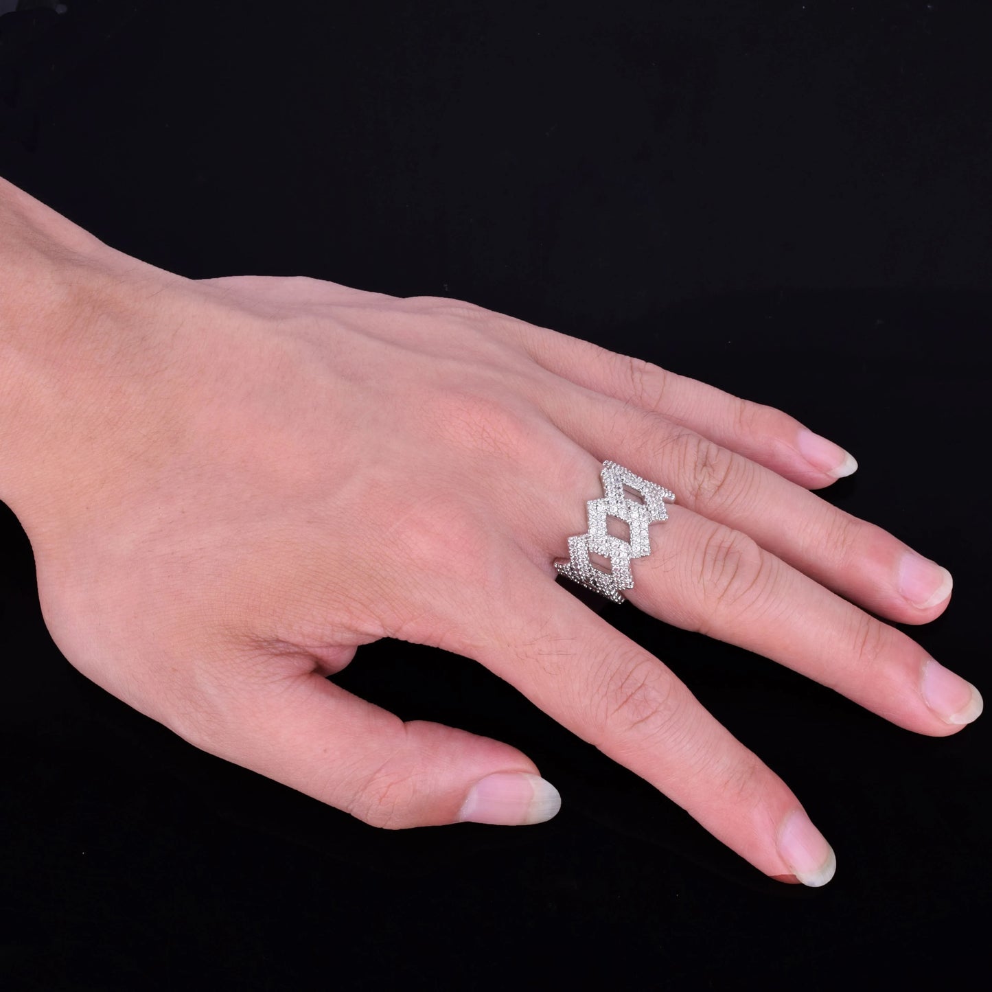 ''CUBAN'' ZILVEREN RING