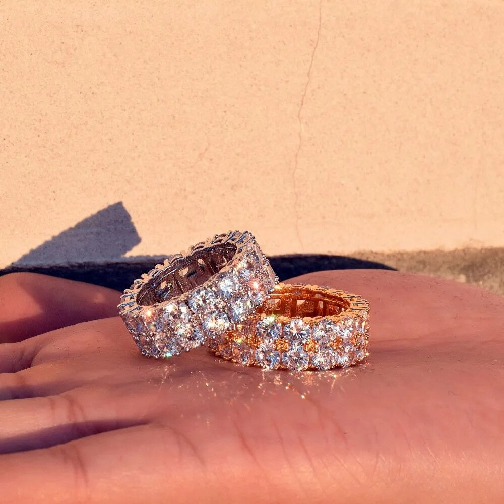 ''TWEE RIJEN'' GOUDEN RING