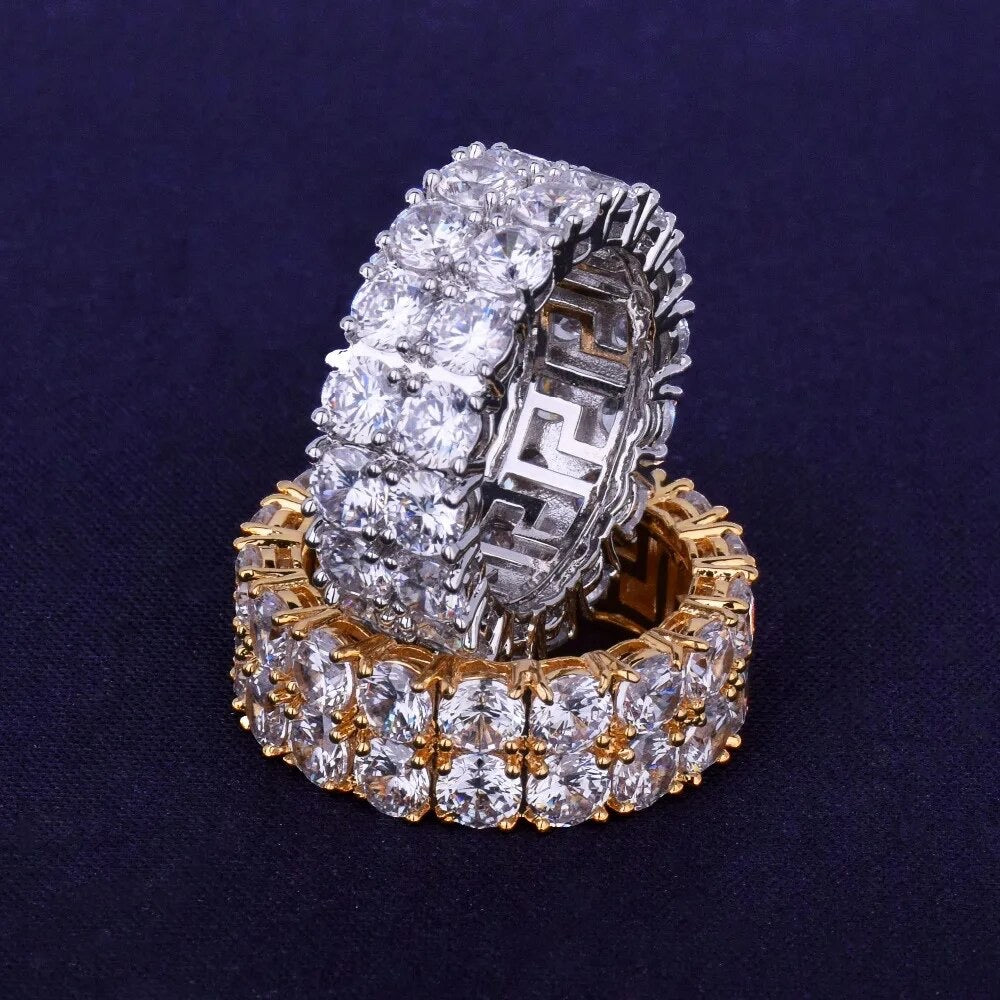 ''TWEE RIJEN'' ZILVEREN RING