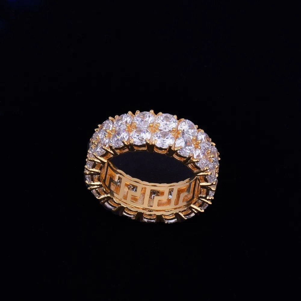 ''TWEE RIJEN'' GOUDEN RING