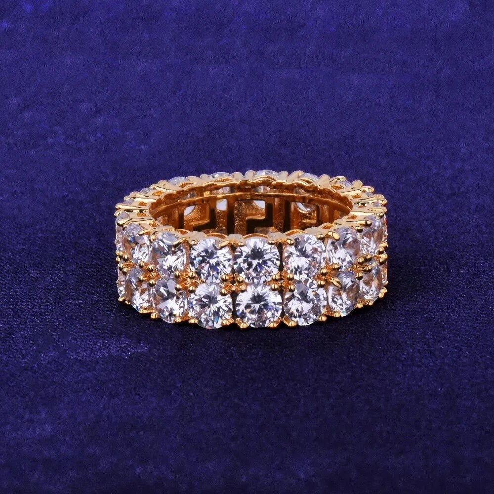 ''TWEE RIJEN'' GOUDEN RING