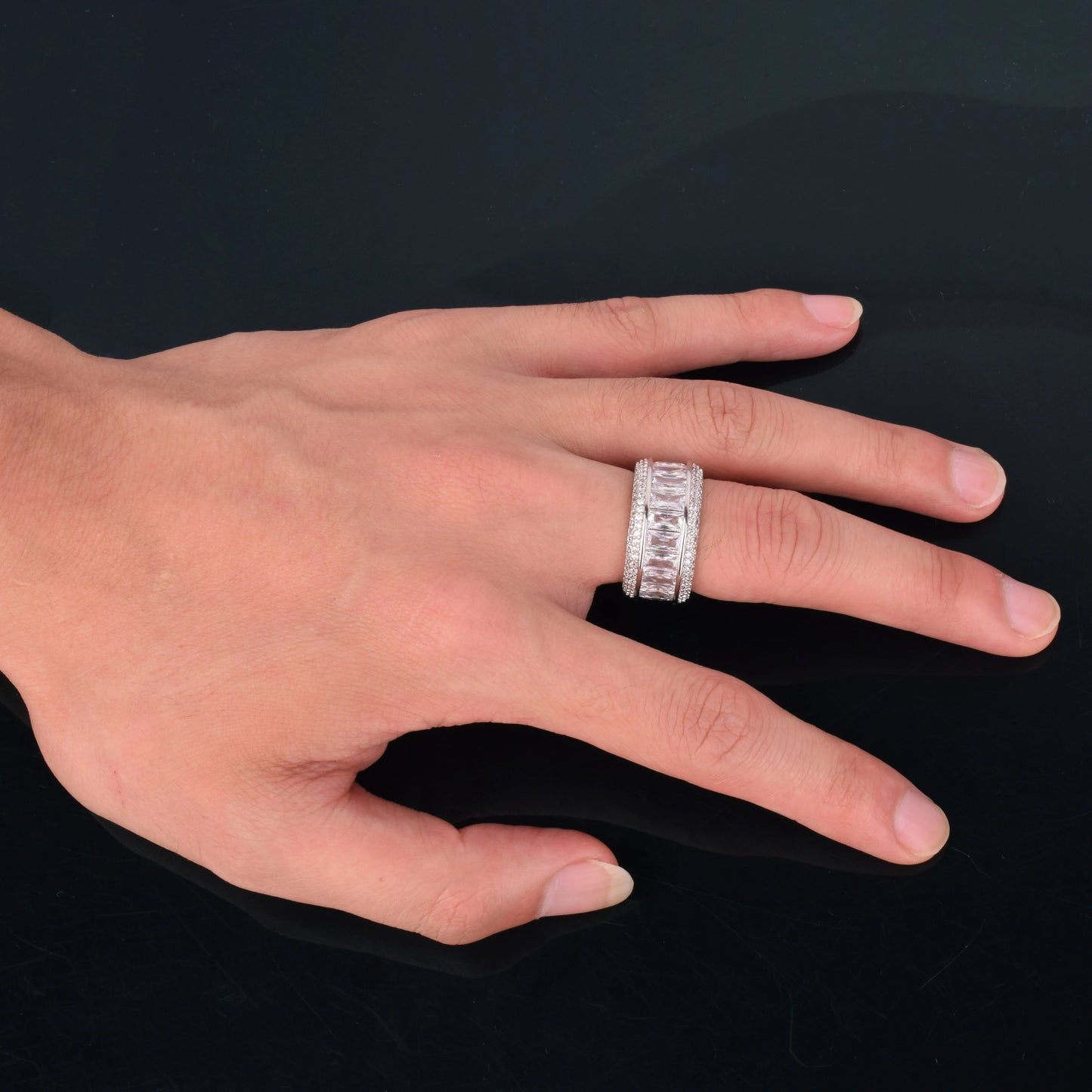 ''BAGUETTE" ZILVEREN RING