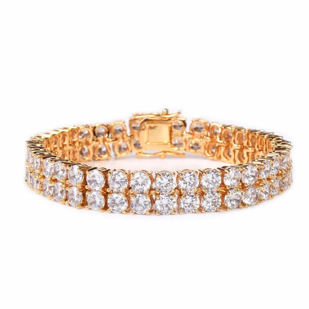 ''TENNIS DUBBEL'' GOUDEN ARMBAND