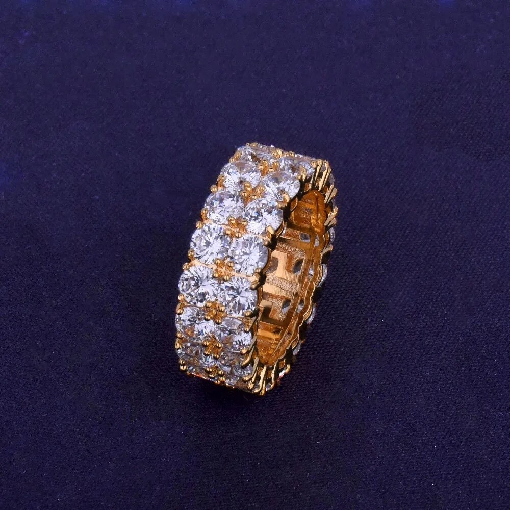 ''TWEE RIJEN'' GOUDEN RING