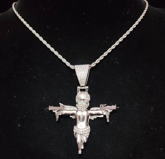 "JEZUS UZI" ZILVEREN HANGER