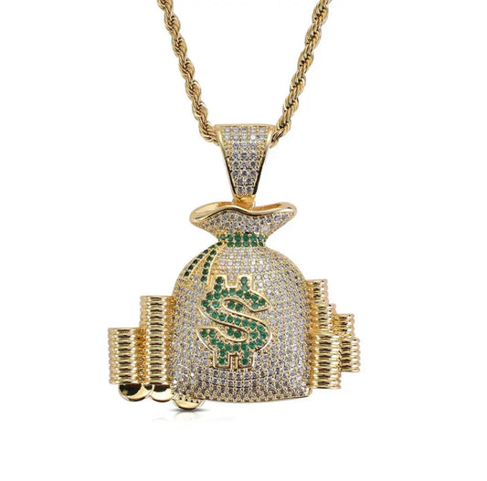 "MONEY BAG" GOUDEN HANGER