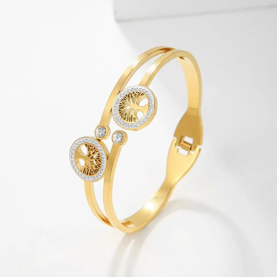 ''LIFE THREE'' GOUDEN ARMBAND