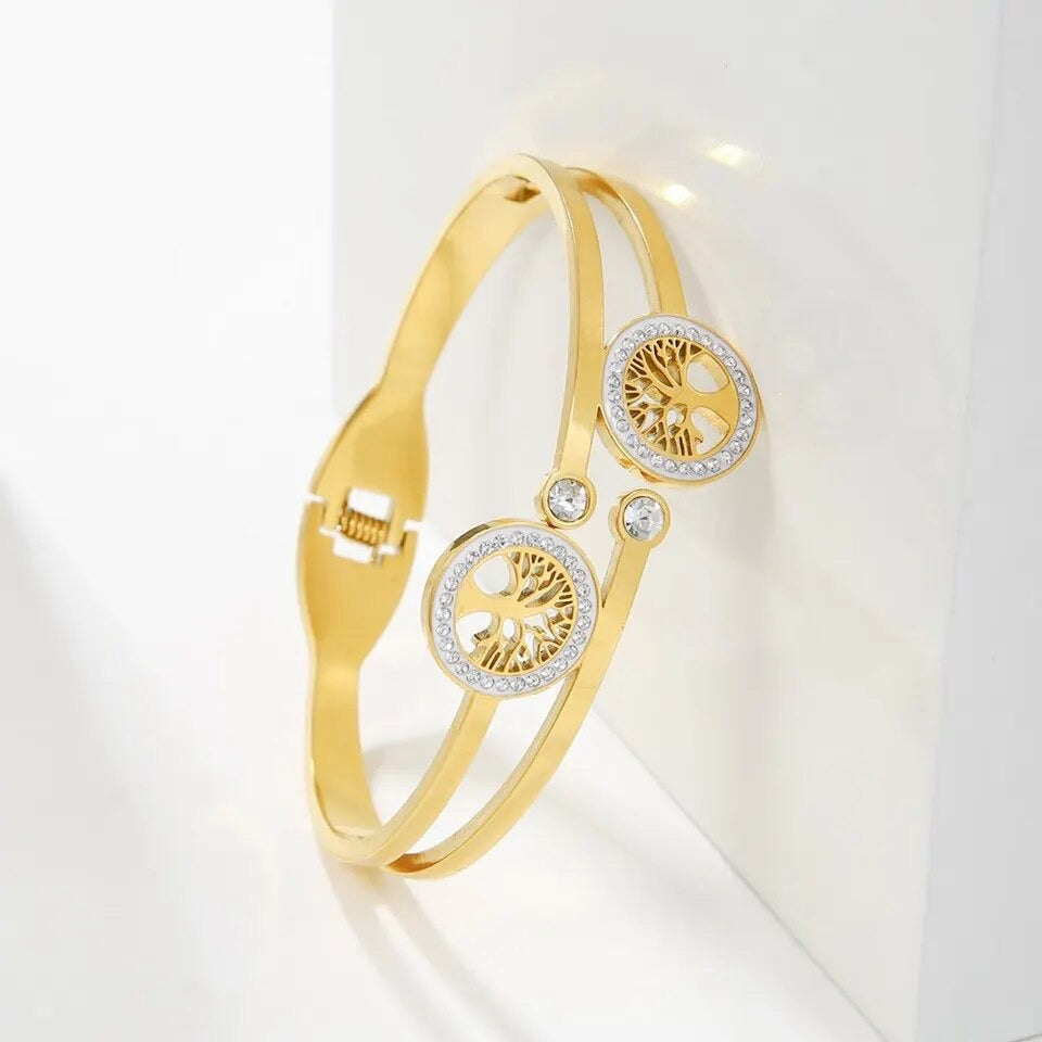 ''LIFE THREE'' GOUDEN ARMBAND
