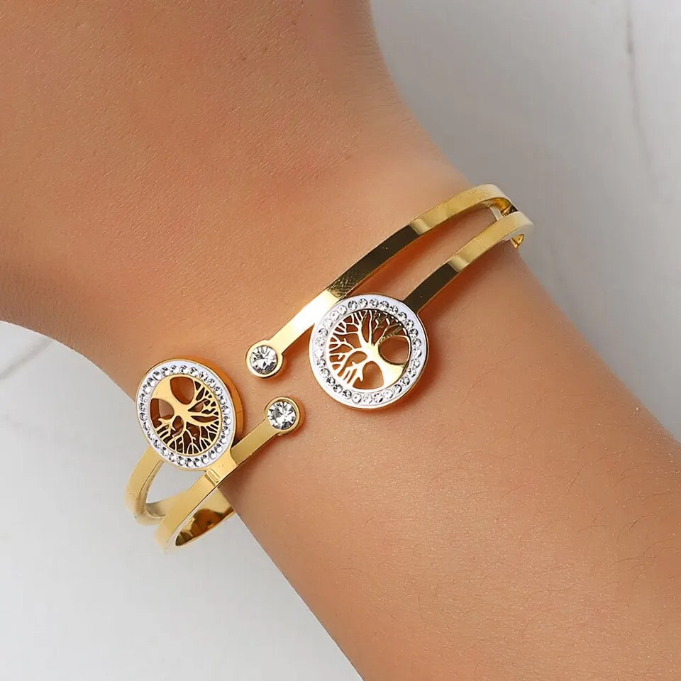 ''LIFE THREE'' GOUDEN ARMBAND