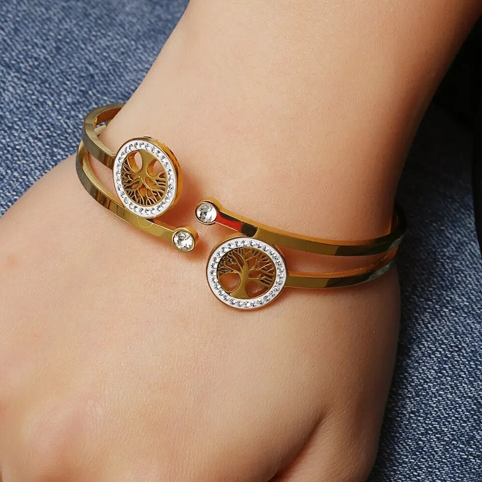 ''LIFE THREE'' GOUDEN ARMBAND